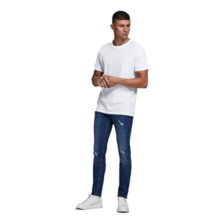 Jack & Jones O Yaka Düz Beyaz Erkek T-Shirt 12156101 JJEORGANIC BASIC TEE SS