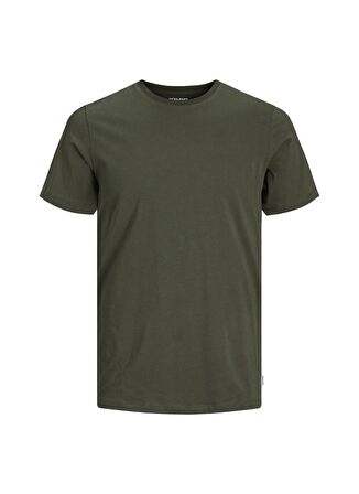 Jack & Jones O Yaka Düz Haki Erkek T-Shirt 12156101_JJEORGANI