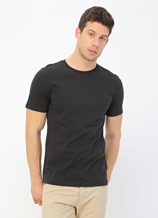 Jack & Jones O Yaka Düz Siyah Erkek T-Shirt 12156101 JJEORGANIC BASIC TEE SS