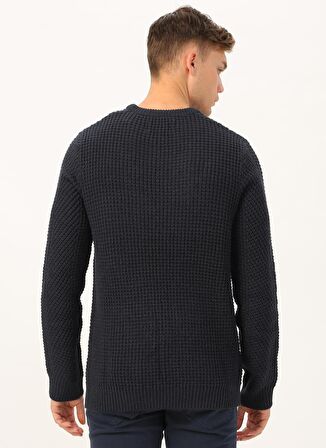 Jack & Jones Stanford Knit Bisiklet Yaka Erkek Siyah - Lacivert Kazak