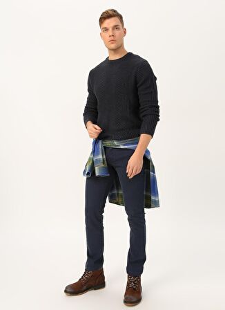 Jack & Jones Stanford Knit Bisiklet Yaka Erkek Siyah - Lacivert Kazak