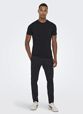 Only & Sons Normal Bel Dar Paça Siyah Erkek Pantolon ONSMARK PANT STRIPE GW 3727 NOOS