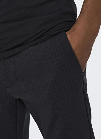 Only & Sons Normal Bel Dar Paça Siyah Erkek Pantolon ONSMARK PANT STRIPE GW 3727 NOOS