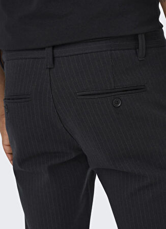 Only & Sons Normal Bel Dar Paça Siyah Erkek Pantolon ONSMARK PANT STRIPE GW 3727 NOOS