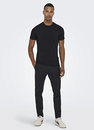 Only & Sons Normal Bel Dar Siyah Erkek Chino Pantolon ONSMARK PANT STRIPE GW 3727 NOOS