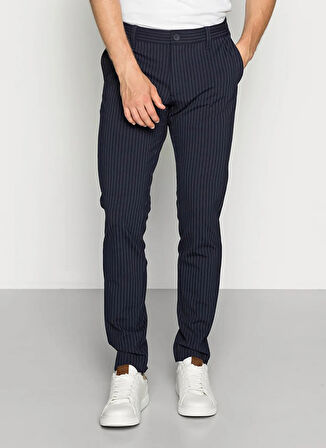 Only & Sons Normal Bel Dar Paça Gece Mavisi Erkek Pantolon ONSMARK PANT STRIPE GW 3727 NOOS