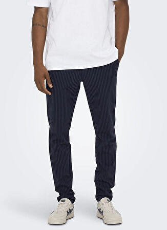 Only & Sons Normal Bel Normal Lacivert Erkek Chino Pantolon ONSMARK PANT STRIPE GW 3727 NOOS