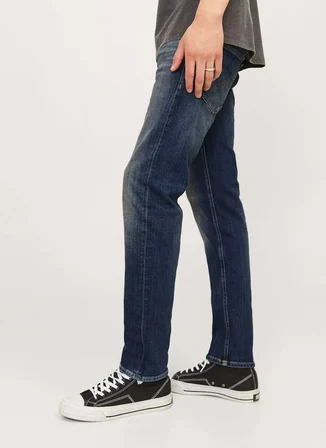 Jack & Jones Koyu Mavi Erkek Tapered Fit Denim Pantolon 12158610 JJIMIKE JJORIGINAL JOS 311