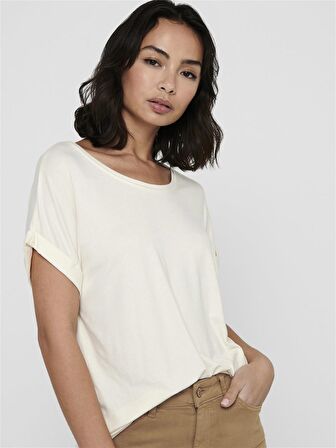 Only Kadın Kısa Kollu Bisiklet Yaka T-Shirt - 15106662