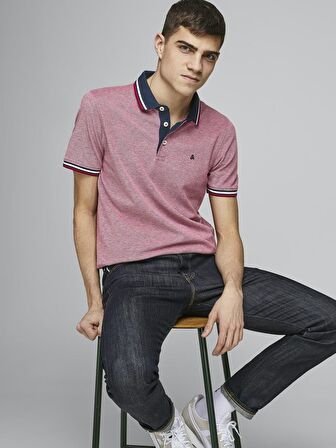 Jack & Jones Polo Yaka Kısa Kollu Kırmızı Erkek Tişört
