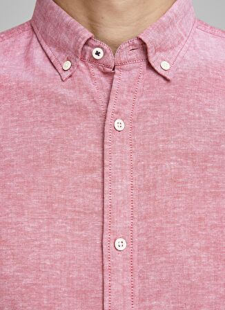 Jack & Jones 12163855_Jjesummer Shirt L/S S20 St Uzun Kollu Slim Fit Düz Kırmızı Erkek Gömlek