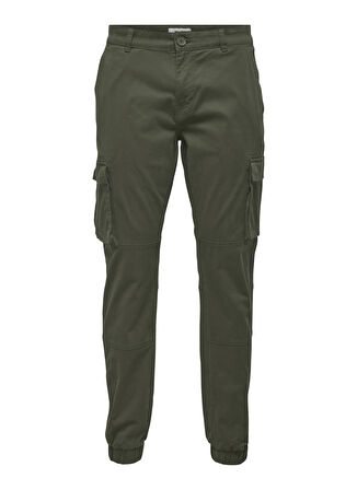 Only & Sons Lastikli Paça Yeşil Erkek Kargo Pantolon ONSCAM STAGE CARGO CUFF PK 6687 NOO