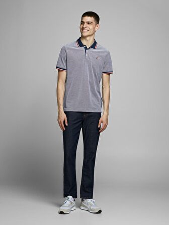 Jack & Jones 12169064_Jprbluwin Polo SsPolo Yaka Regular Fit Düz Mavi Erkek T-Shirt