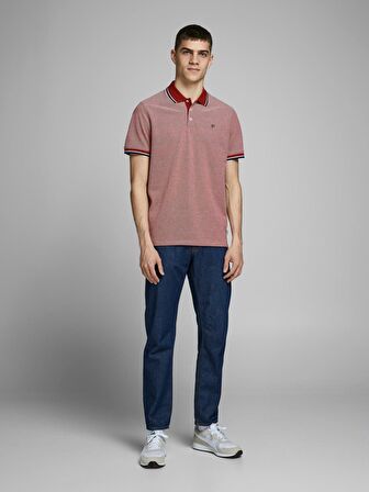 Jack & Jones Düz Koyu Kırmızı Erkek Polo T-Shirt 12169064_JPRBLUWIN POLO SS