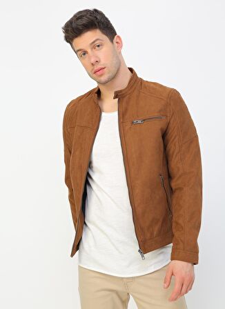 Jack & Jones 12147218_Jjerocky Jacket Noos  Normal Kalıp Düz Kahve Erkek Mont