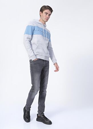 Only & Sons Onsloom Life Slim Zip Jog St 7103 Normal Bel Taşlamalı Gri ErkekDenim Pantolon