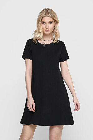 Only Kadın Onlmay %100 Pamuk Mini Elbise 15202971 Siyah