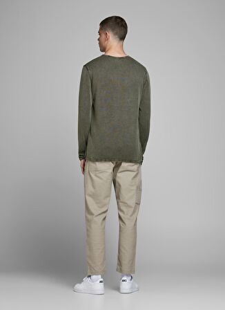 Jack & Jones 12174001 O Yaka Erkek Koyu Yeşil Kazak