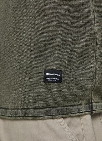 Jack & Jones 12174001 O Yaka Erkek Koyu Yeşil Kazak