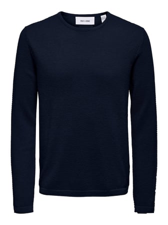 ONSPANTER REG 12 STRUC CREW KNIT NOOS Erkek Mavi Kazak - 22016980