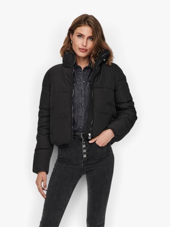 ONLDOLLY SHORT PUFFER JACKET OTW Kadın Siyah Mont - 15205371
