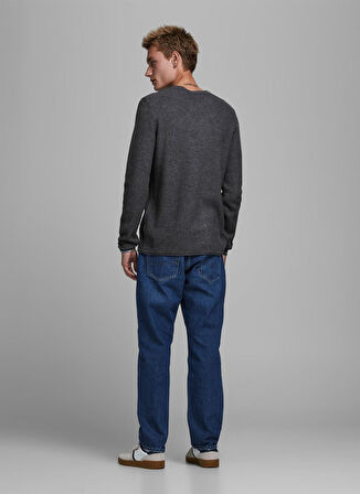 Jack & Jones O Yaka Normal Düz Koyu Mavi Erkek Kazak 12179861_JPRBLUCARLOS KNIT CREW NEC