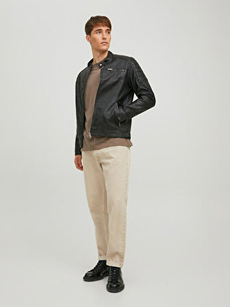Jack Jones Htano Erkek Suni Deri Ceket 12182192
