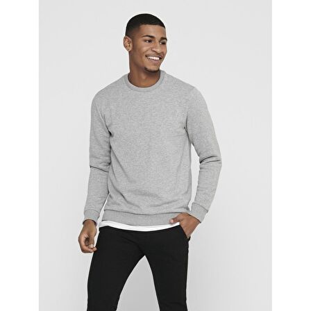 Only&Sons Erkek Sweatshirt Ceres Life Crew Neck 22018683-LGM