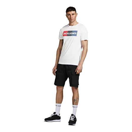 Jack & Jones O Yaka Baskılı Beyaz Erkek T-Shirt