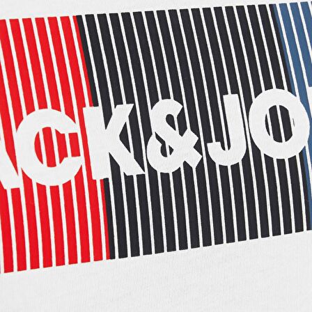 Jack & Jones O Yaka Baskılı Beyaz Erkek T-Shirt