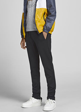 Jack & Jones Siyah Erkek Çocuk Düz Eşofman Altı JPSTVEGA JJTRASH BLACK LN JNR