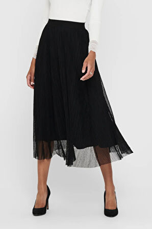 Only Kadın Onllavına Beli Lastikli Maxi Boy Etek 15214303 Siyah