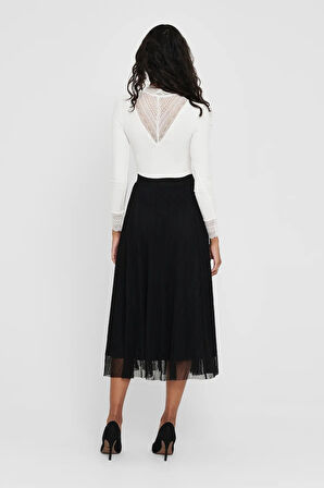 Only Kadın Onllavına Beli Lastikli Maxi Boy Etek 15214303 Siyah