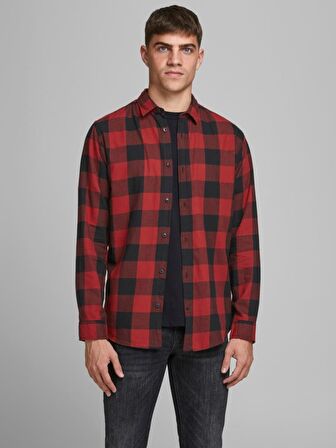 Jack&Jones Ekoseli Erkek Gömlek 12181602 KIRMIZI-S