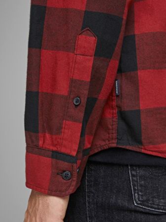 Jack&Jones Ekoseli Erkek Gömlek 12181602 KIRMIZI-S