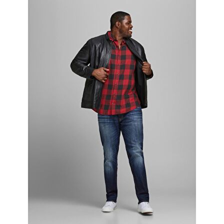 Jack&Jones Büyük Beden Kırmızı Erkek Oduncu Gömlek 12183107