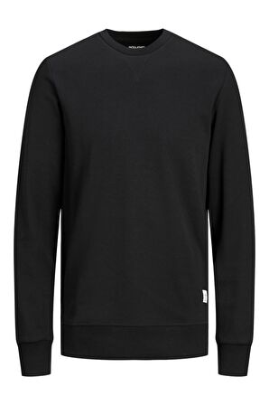 Jack & Jones Bisiklet Yaka Siyah Erkek Sweatshırt 12181903_JJEBASIC SWEAT CREW NECK N