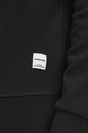 Jack & Jones Bisiklet Yaka Siyah Erkek Sweatshırt 12181903_JJEBASIC SWEAT CREW NECK N