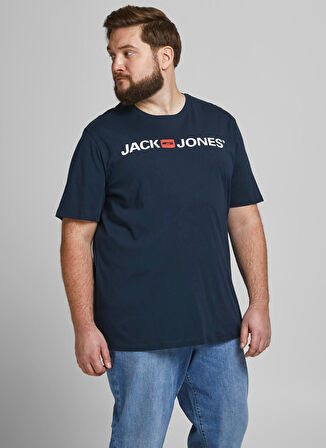 Jack & Jones O Yaka Baskılı Lacivert Erkek T-Shirt JJECORP LOGO TEE SS CREW NECK NOOS