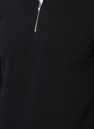 Only & Sons Dik Yaka Düz Siyah Erkek Sweatshirt