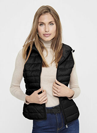 Only Siyah Kadın Yelek ONLNEWTAHOE HOOD WAISTCOAT OTW NOOS