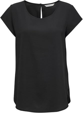 Only ONLNOVA LIFE LUX  S/S TOP SOLID Siyah Kadın T-Shirt 15222170