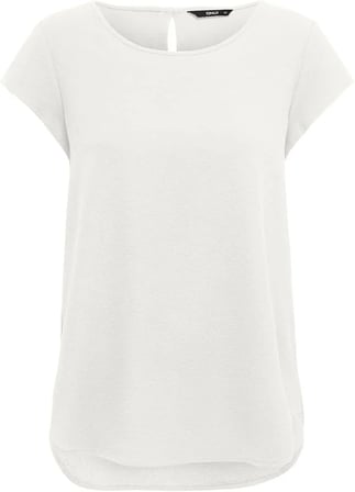 Only ONLNOVA LIFE LUX  S/S TOP SOLID Beyaz Kadın T-Shirt 15222170