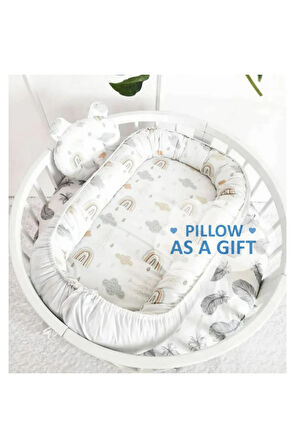 Bulut Tasarım Çift Taraflı Kullanılan Babynest Beyaz Renk