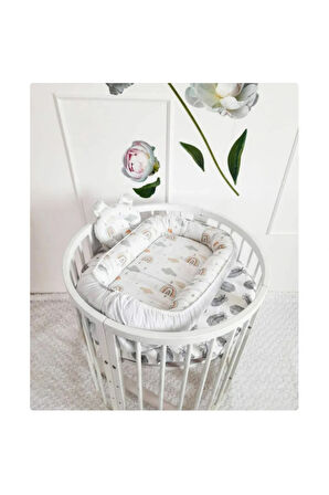 Bulut Tasarım Çift Taraflı Kullanılan Babynest Beyaz Renk