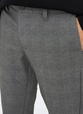 Only & Sons Orta Bel Dar Siyah Erkek Chino Pantolon ONSMARK SLIM CHECK PANTS 9887 NOOS