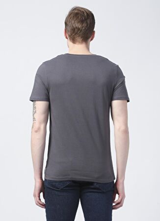 Jack & Jones 12156101_Jjeorganic Basic Tee Ss O Yaka  Slim Fit Düz Gri Erkek T-Shirt
