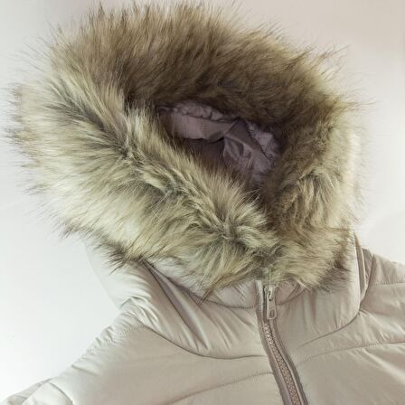 Only Kadın Mont Onldogukan Hood Fur Padded 15231669-SLV