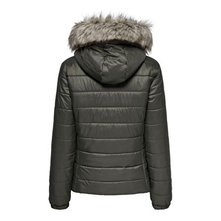 Only Kadın Mont Onldogukan Hood Fur Padded 15231669-PEA