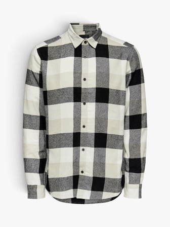 ONSGUDMUND LS 3T CHECK SHIRT NOOS Erkek Beyaz UK Gömlek - 22020301